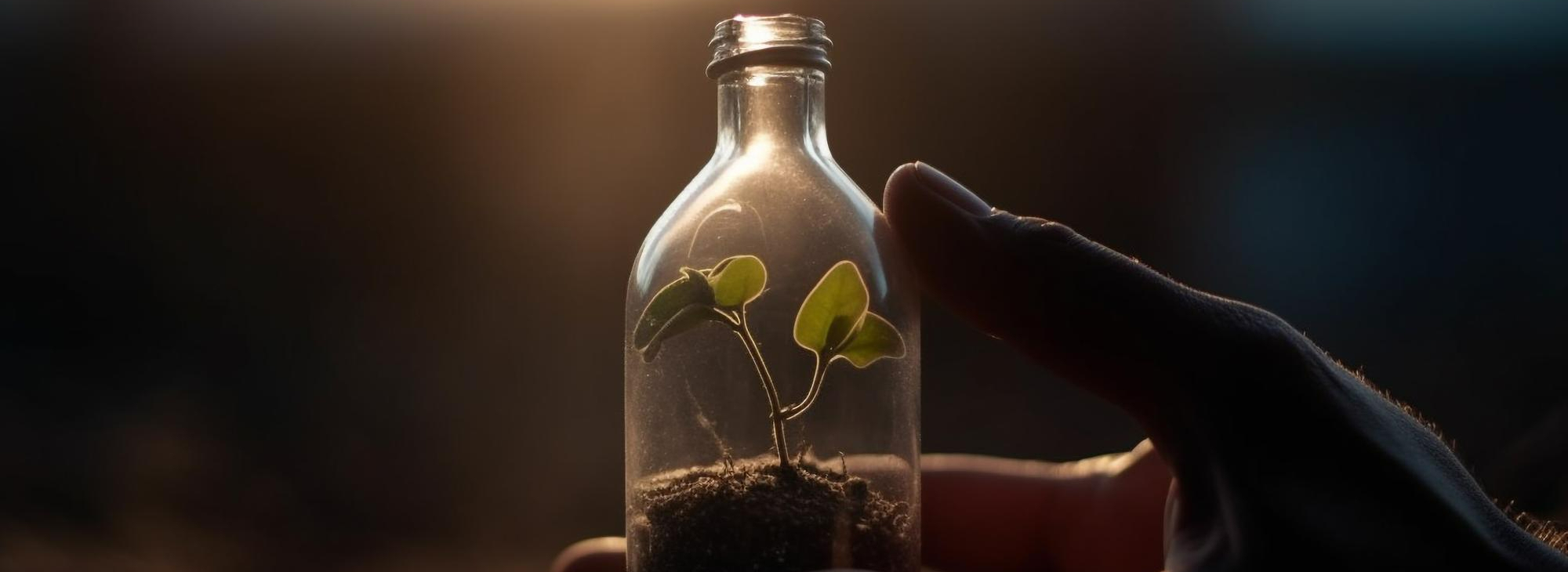 Plant in Glass Bottle